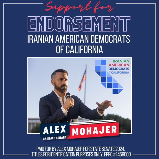 Iranian American Democrats of California Support Alex Mohajer for